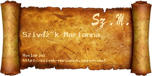 Szivák Marianna névjegykártya