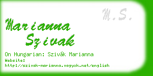 marianna szivak business card